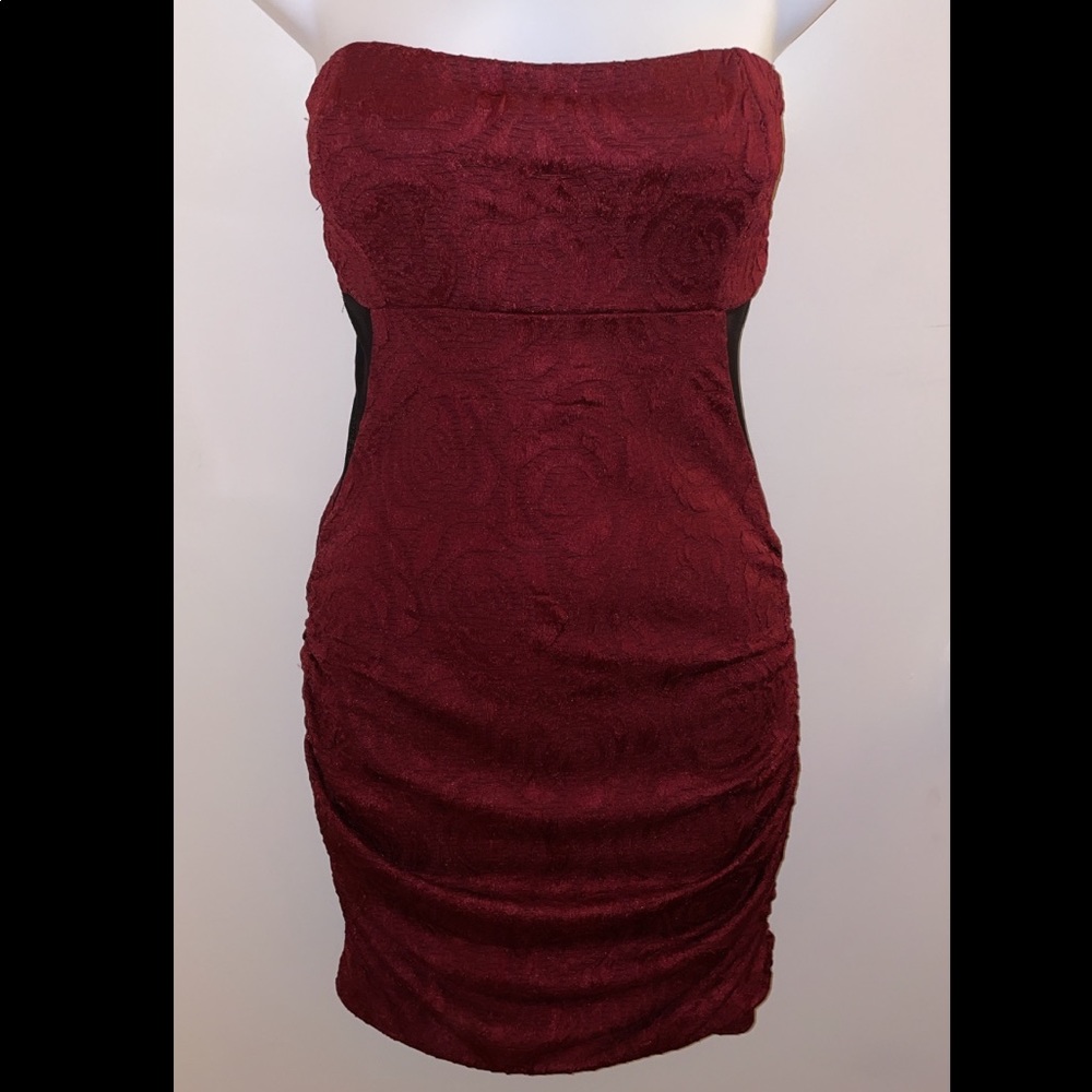 Mystic Burgundy Strapless Dress